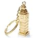 Gold Big Ben London Key Chain, Key Ring or Key Fob; 2 Inches Tall Metal Souvenir and Gift