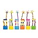 PROLOSO Finger Puppets Wooden Push Up Toys Press Base Thumb Puppets 6 Pcs (Giraffe)