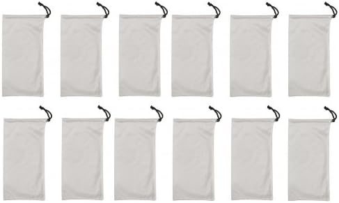 TronStore 12-Pack - Silver Microfiber Cleaning And Storage Pouch / Sack / Bag For Sunglasses And Eyeglasses