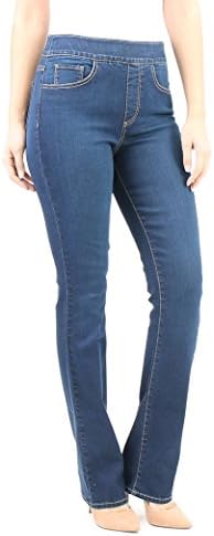 Indigo Society Women's High Rise Modern Mini Boot Pull On Jean
