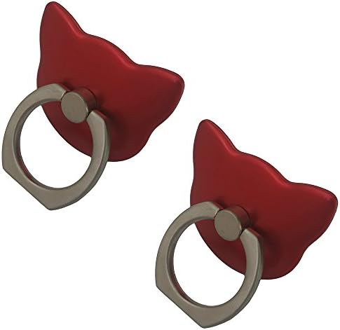 [2 Pack] Phone Finger Ring Stand, Metal Grip Stand Holder Ring,Car Mount Phone Ring Grip for iPhone 6s plus/ 7 plus, Samsung Galaxy S7 edge Smartphone Ring stent Tablet (Red)