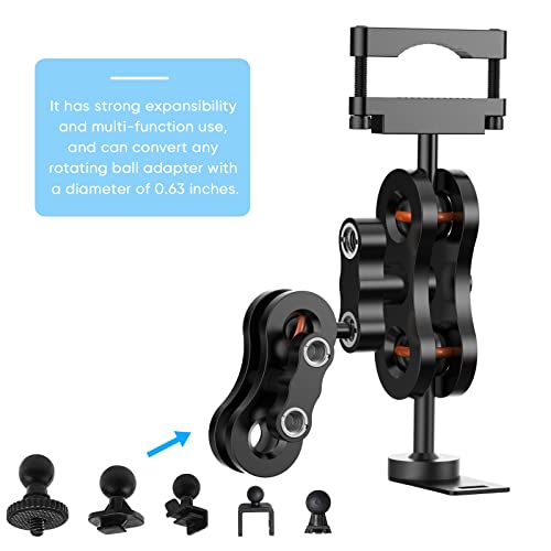Radar Detector Mount, Aluminum Rearview Mirror Rod Radar Bracket,for Cobra iRadar ESD SPX RAD 480i 450 380 7800BT Radar Detector