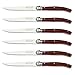 Hailingshan Steak Knives Set, Laguiole 6-Piece [23CM / 9 Inches] Premium Stainless Steel Serrated Cutlery Knives Set of 6 with Gift Box, Flatware Knife Set for Dinner and Tableware Use – Wood Handle
