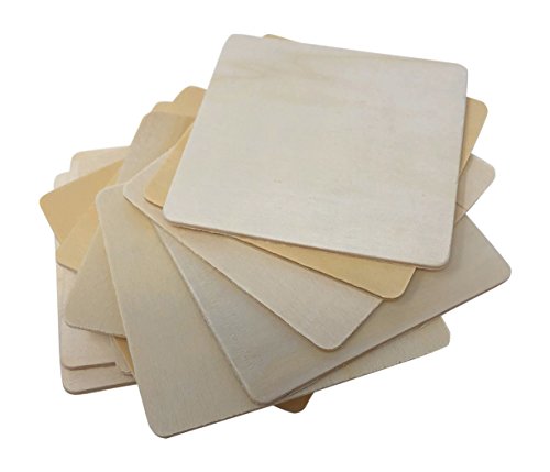 12 Piece Birch Wood Craft Unfinished Blank Coasters 4 x 4 for Craft Projects with Instruction Sheet - Thumbnail 4