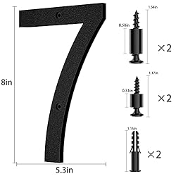 IVERRA 8 Inch Large Floating House Numbers, Black
