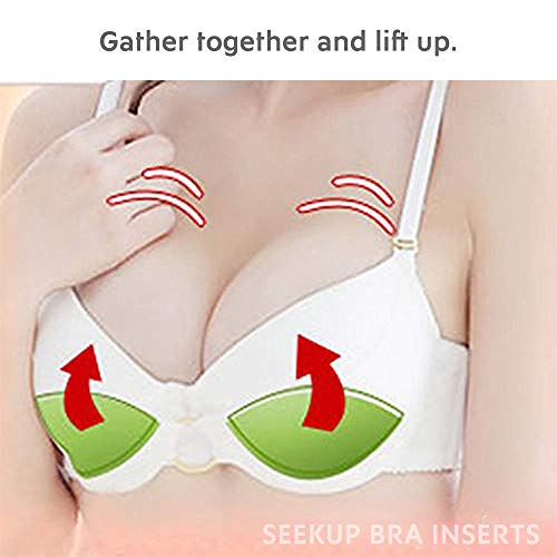 Bra Pad Inserts, Soft Silicone Bra Inserts Breast Enhancer Waterproof Bra Push Up Pads for Bikini/Sport Bra/Dress, Clear