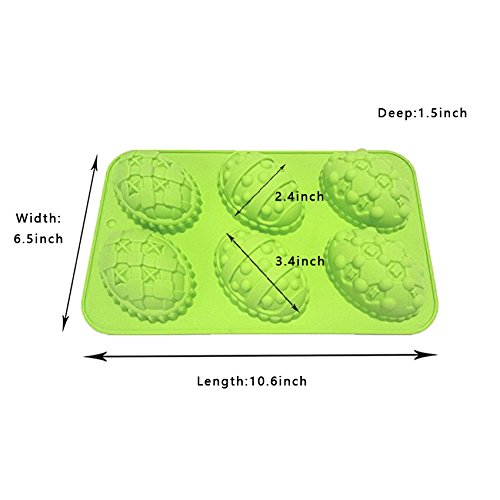 IHOMECOOKER 2PC Silicone Baking Mold Set Green Easter Set Eggs Set
