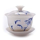 Teagas China Yixing Classic Ceramic Teacup/Chinese Tea Cup/Gaiwan Tea Cup for Fathers Day Gifts(160ML)