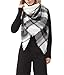 Zando Soft Warm Tartan Plaid Scarf Shawl Cape Blanket Scarves Fashion Wrap White Gray Black White Gray Black One Size