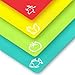 Zulay Kitchen Plastic Cutting Boards for Kitchen - Quality Thin Cutting Mat Set 4 Color - Flexible & Perfect for Chopping Meats, Vegetables, Beef, Fish, Chicken - Food Icons - Extra Large