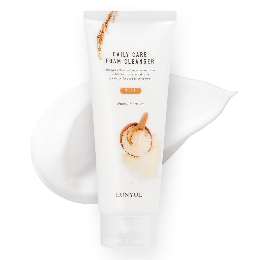 EUNYUL Daily Care Rice Foam Cleanser 150ml Korean Skincare Cosmetics Face Wash with Rice water Face Cleanser