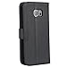 Abacus24-7 Galaxy S7 Edge Case [Mirror Wallet] with Flip Cover, Black