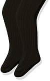 The Children's Place Girls' Cable Knit Tights (Pack of 2), Black, 12-24 Months