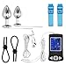 Electric Anal Plug and Penis Ring, Greenpinecone Luxury Electric Anal Plug Set 32 mm and 25 mm,Electric Shock Butt Plug for Nerve Stimulation, with 2 Pcs Adjustable Electro Sex Cock Rings and Wires