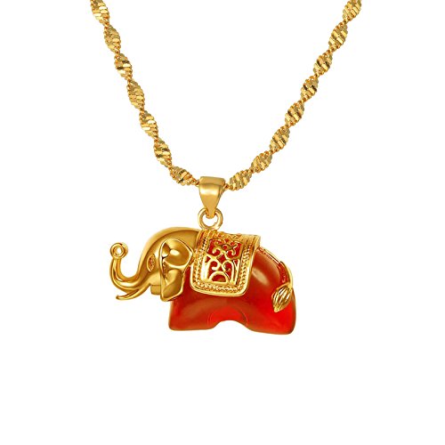 CULOVITYGold Filled Pendant Necklaces Leaf Clover Elephant Phoenix Jewelry Twisted Singapore Chain for Women Girls