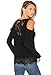 Womens Cold Shoulder Tops Long Sleeve Black Lace Shirts Blouse