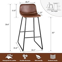 HeuGah Bar Stools, 30" Bar Height Stools Set of