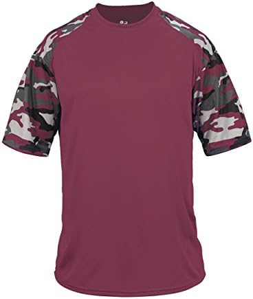 Camo Sleeve Jersey Blank or CUSTOM (Team Name Front, Name/# on Back) Wicking Uniform Shirt (13 Youth/Adult Sizes, 18 Colors)