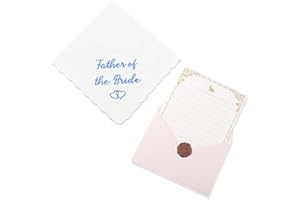 Father of the Bride Handkerchief Gift from Daughter Bride Father in Law Hanky Gifts from Groom Some Thing Blue Embroidered Ha