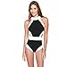 Lukitty Women's One Piece High Neck Cut Out Bikini Bathing Suits Swimwear