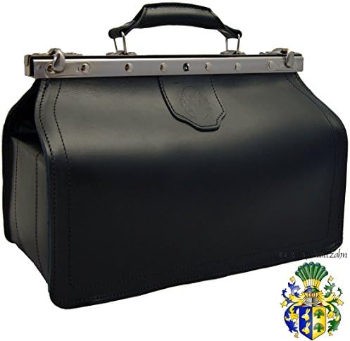 Men's top-handle bag BINGEN black leather - Made in Germany + leather care