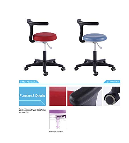 SoHome Dental Medical Assistant Chair Nurse Stool with 360 Degree Rotation Armrest PU Leather