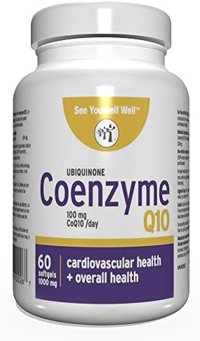 See Yourself Well CoQ10. Ubiquinone 100 mg. for Women & Men - an Antixoidant for The Maintenance of Good Health and Cardiovascular Health. 1000 mg - 60 Softgels
