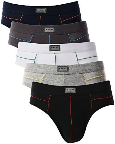 Men's Cotton Briefs Underwear Adult Briefs Bikini Pack of 5