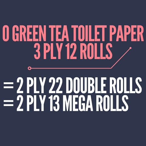 O GREEN TEA toilet paper, 3 PLY 12 ROLLS = 2 Ply 13 Mega Rolls = 2 Ply
