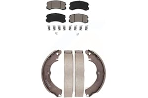 Transit Auto - Front Rear Ceramic Brake Pads And Drum Shoes Kit For Mitsubishi Lancer KCN-100493