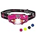 LED Headlamp Flashlight by SmarterLife - Ideal Running Lights for Runners with 6 White & Red Light Modes - Headlamps for Adults, Kids, Hiking, Camping - Only 1.5.Oz & Uses 1 Battery (Hot Pink)