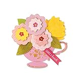 Sizzix Bigz Die with Bonus Textured Impressions Tea Cup Bouquet by Brenda Cottage Walton