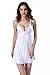 Barelove Women Sexy Lingerie Chemise Lace Babydoll Full Slip Lounge Dress Outfit (Middle, White)