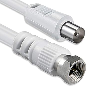 1aTTack Koaxial/SAT Anschluss-Kabel (F-Stecker auf Koaxialstecker, 1,5m) weiß