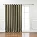Best Home Fashion Wide Width Thermal Insulated Blackout Curtain - Antique Bronze Grommet Top - Olive - 100