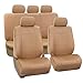 FH-PU001115 Classic PU Leather Car Seat Covers Solid Tan color