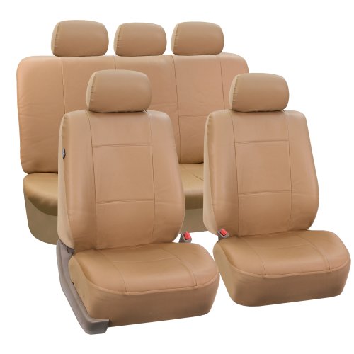 FHPU001115 Classic PU Leather Car Seat Covers Solid Tan color Buy