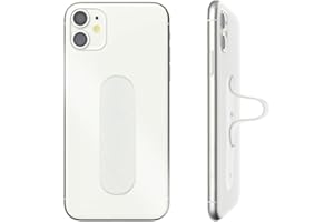 MOMO STICK Momostick Flatstick, Cell Phone Finger Grip Strap Holder for Hand, Cell Phone Stand, New Slim Finger Loop Selfie Grip Compatible with Most Smartphones - Glitter White