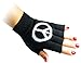 JTC Belt Unisex Half Finger Stretchy Fingerless Gloves One Size Fits Most White Peace Sign