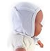 Bahar Bebe Ultra Soft Turkish 100% Cotton Knit Baby Hat Bonnet. (Baby Pilot Cap) White 12-18 Months