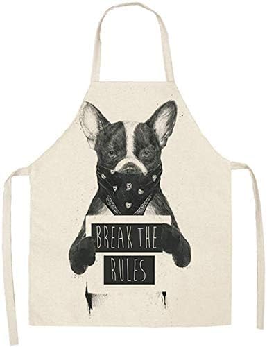Amazon Xwywq コットンリネンブルドッグ犬はホームキッチン レストラン コーヒーハウスに適したよだれかけを調理キッチンエプロンユニセックスディナーパーティーを 印刷します 6wq エプロン オンライン通販