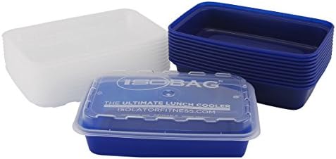 ISO Meal Prep Containers with Lids Certified BPA-Free Stackable Reusable Microwave/Dishwasher/Freezer Safe 16 oz, 10 Count, NAVY BLUE
