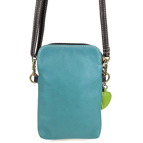 Chala Crossbody Cell Phone Purse - Women PU Leather Multicolor Handbag with Adjustable Strap - Dragonfly - Turquoise