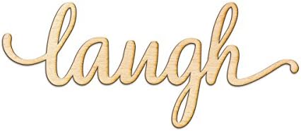 Laugh Script Wood Sign Home Decor Wall Art Unfinished Charlie 8" x 4"