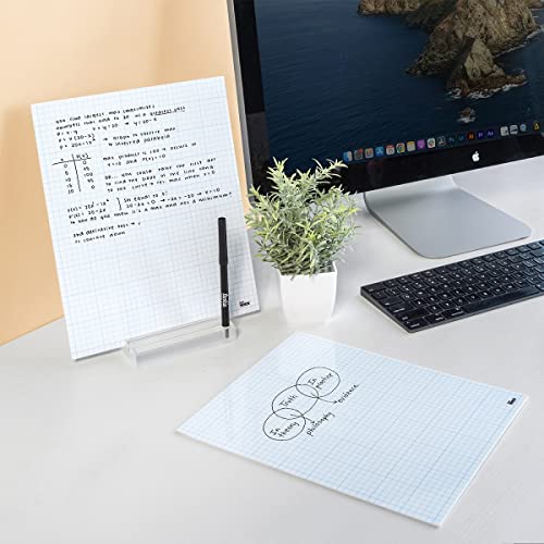 Dry Erase Graph Pads 9x11 2Pack Erasable Grid Pads (Back is Blank Whiteboard) Included