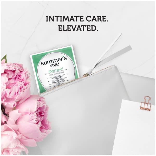 SUMMER’S EVE ALOE LOVE GENTLE DAILY FEMININE WIPES 16 COUNT, (PACK OF 2)