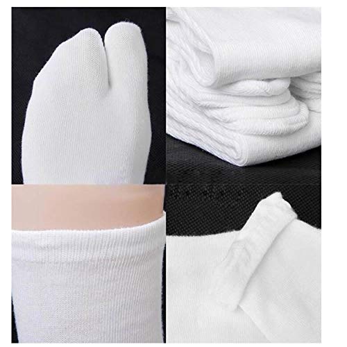 GOOTRADES Unisex Japanese Kimono Flip Flop Sandal Split Toe Tabi Ninja Geta Socks (White)