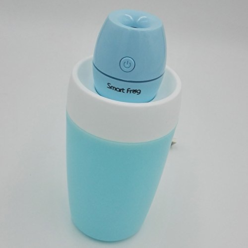 Smart Frog Portable Mini USB Car Humidifier Cool Mist Humidifier Air Purifier for Room and Car with Water Bottle (Blue)