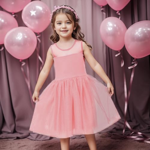 V.&GRIN TODDLER PINK DRESS FOR GIRLS 3T, TUTU TULLE PRINCESS SUNDRESS FOR TEA PARTY VALENTINE AND BACK TO SCHOOL