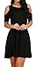 OFEEFAN Women's Off The Shoulder Summer Swing Tank Sundress Black S